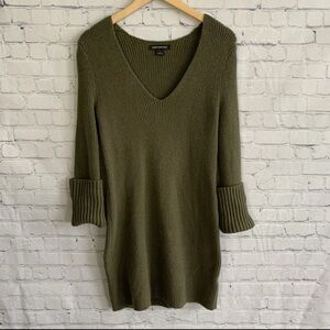 Something Navy Long Sleeve Knit Sweater Dress Size Small Green